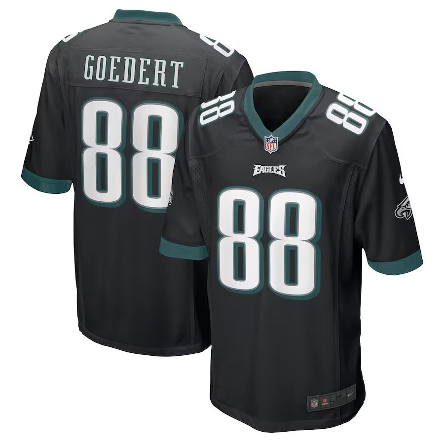 Men Philadelphia Eagles #88 Dallas Goedert Nike Black Game NFL Jersey